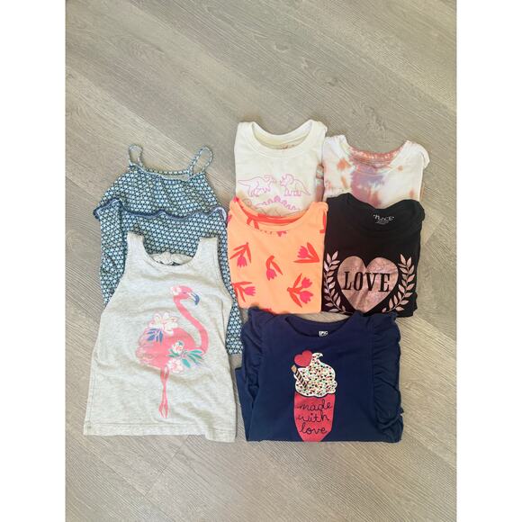 Toddler Girls 5T Graphic Tee Tank Top Bundle Bulk Set - Picture 1 of 11